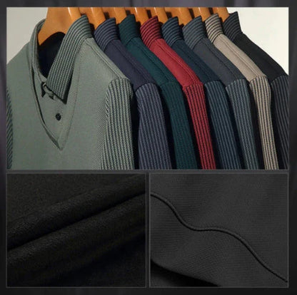 Erkek Sahte İki Parçalı Örme Gömlek