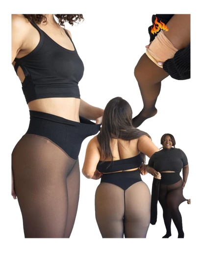 Çıplak Bacak Görünümlü Polar Astarlı Tayt