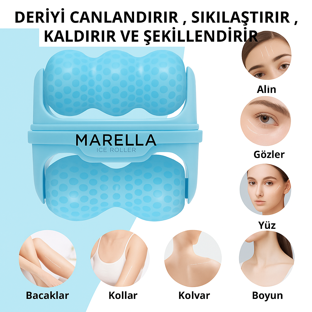 Çift Başlı Yüz Silindiri - Soğuk Terapi ile Yüz Şişkinliğini Azaltır