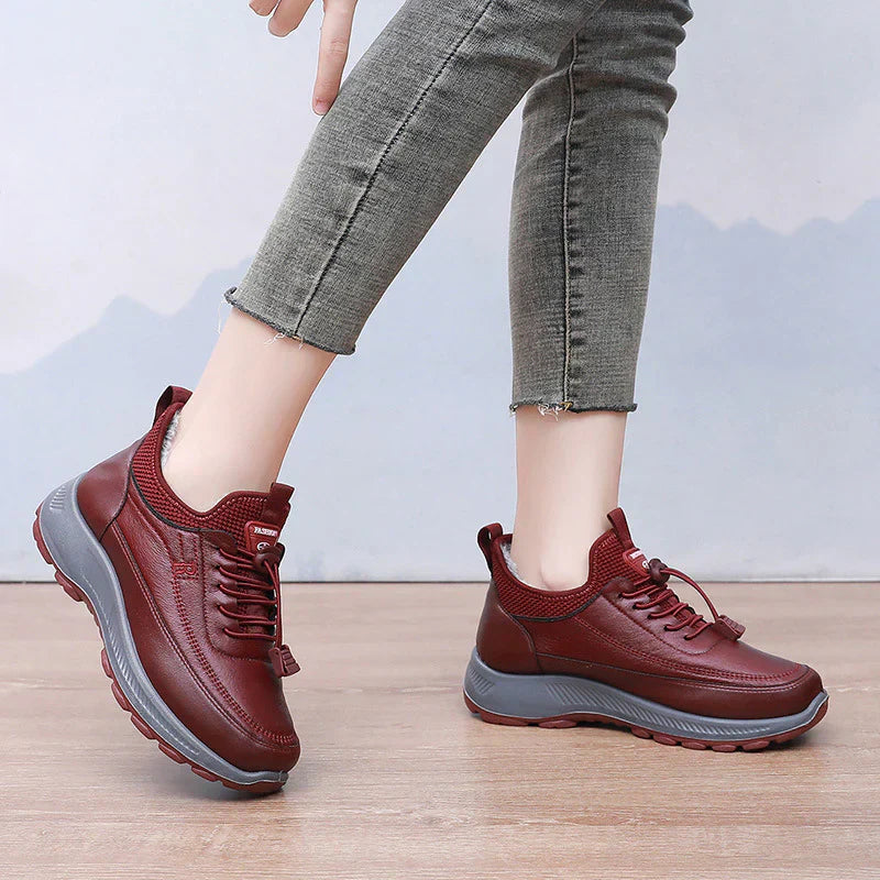 Waterdichte orthopedische leren schoenen met wollen voering