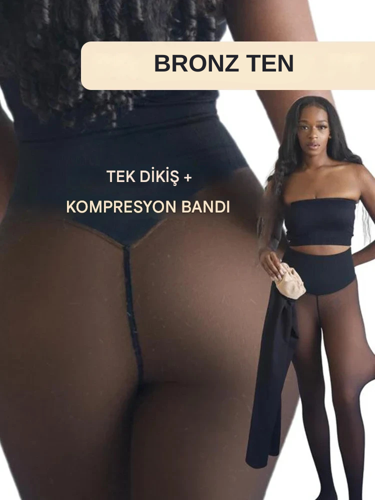 Çıplak Bacak Görünümlü Polar Astarlı Tayt