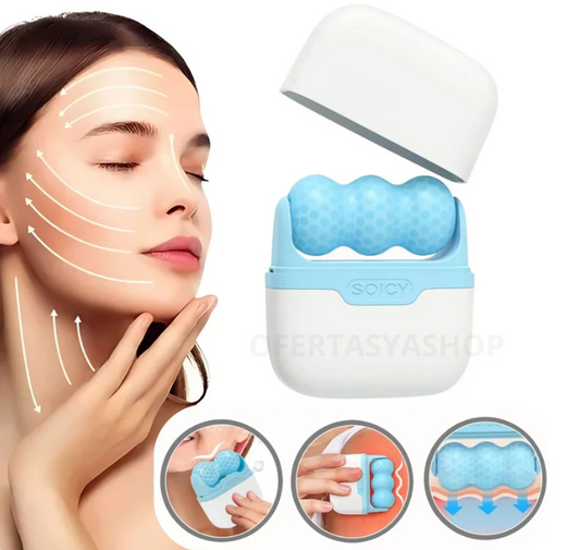 Çift Başlı Yüz Silindiri - Soğuk Terapi ile Yüz Şişkinliğini Azaltır