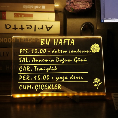 LED Çizim Tahtası (7 Renkli Işıklandırma)